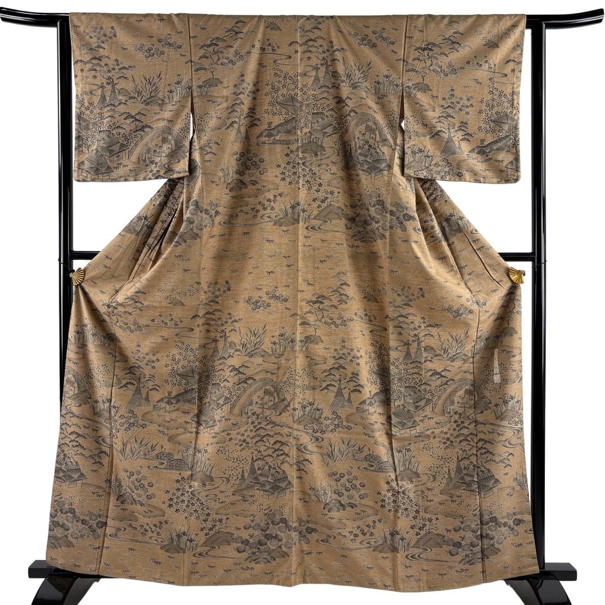美品】 訪問着 身丈162cm 裄丈62cm S 袷 川村久太郎 紬地 落款 松竹梅