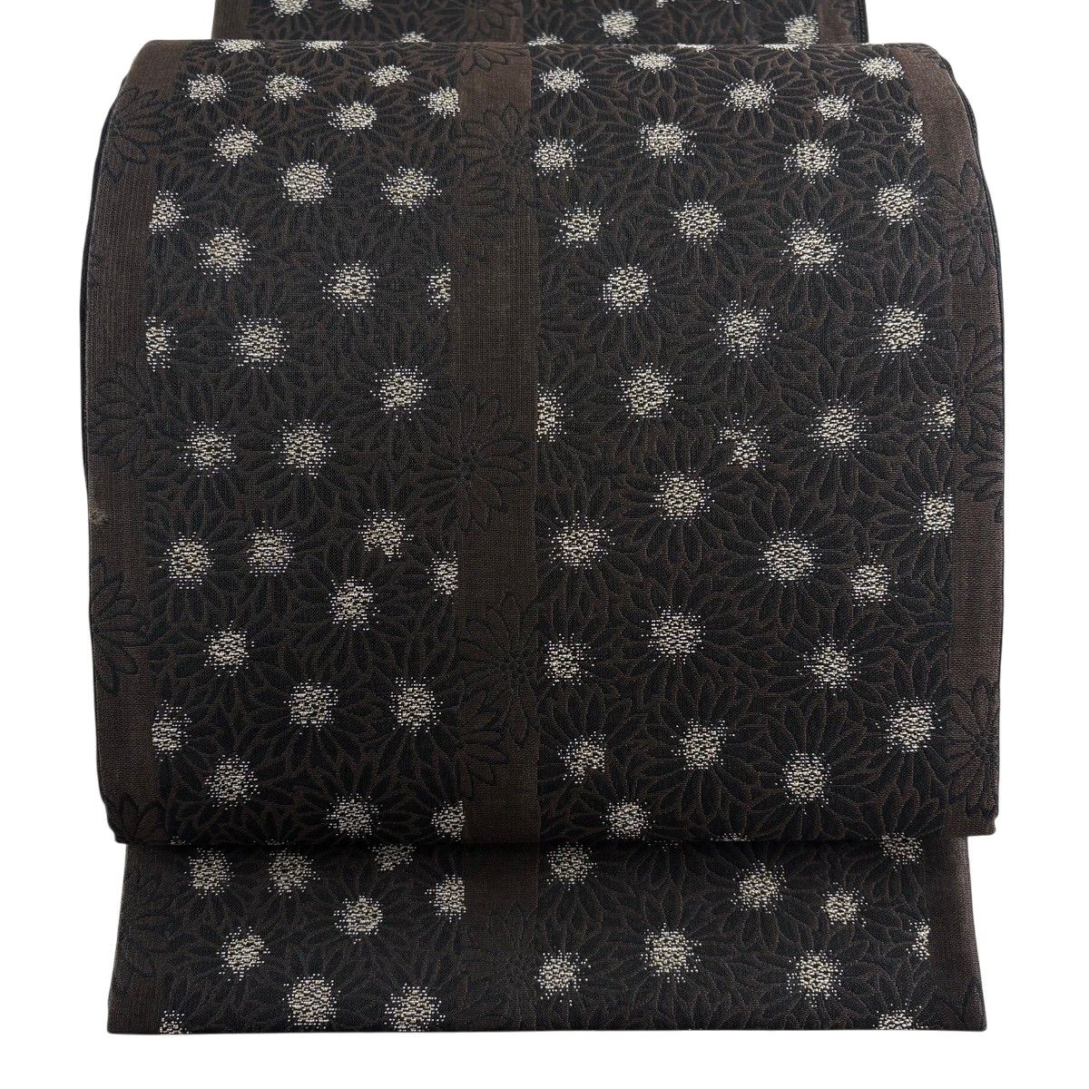 【美品】 袋帯 名品 花柄 黒 六通 正絹 【中古】 12,768円