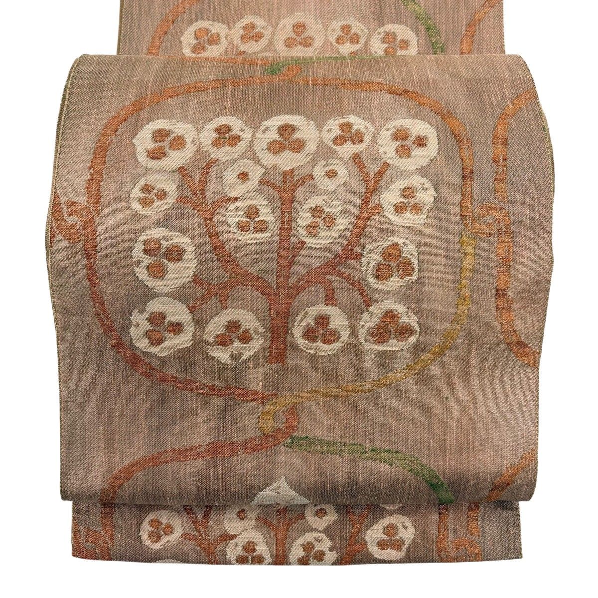 【美品】 袋帯 秀品 枝花 箔 赤茶 六通 正絹 【中古】 6,336円