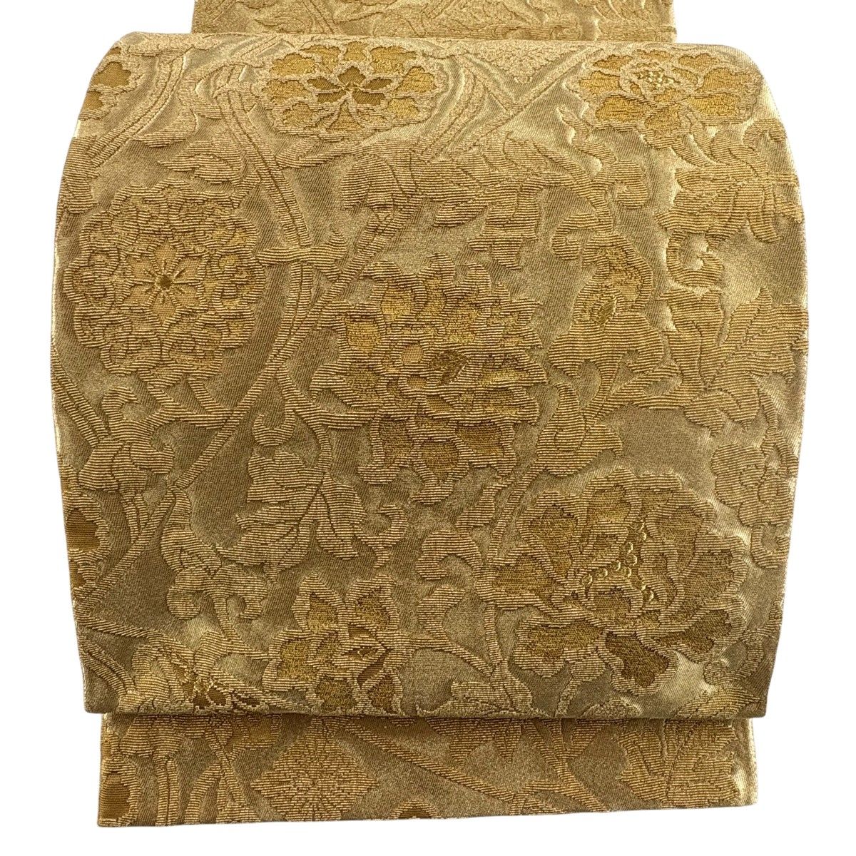 【美品】 袋帯 秀品 落款 華文 花唐草 金糸 金色 六通 正絹 【中古】 7,040円