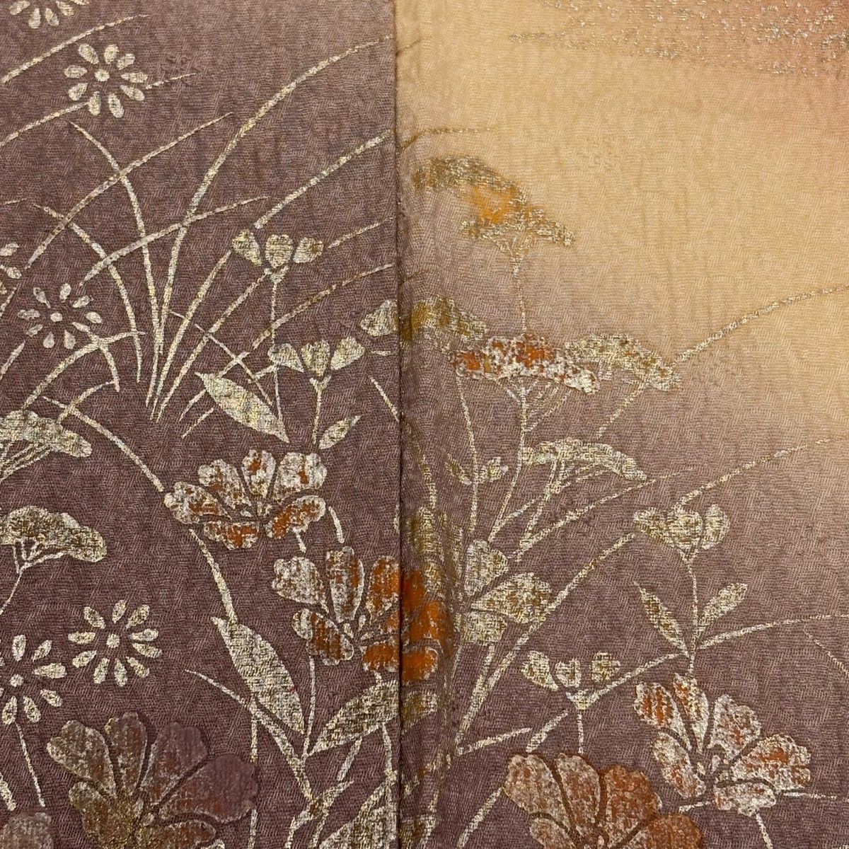 訪問着 身丈155.5cm 裄丈61cm S 袷 色紙 松竹梅 刺繍 金糸 赤茶 正絹