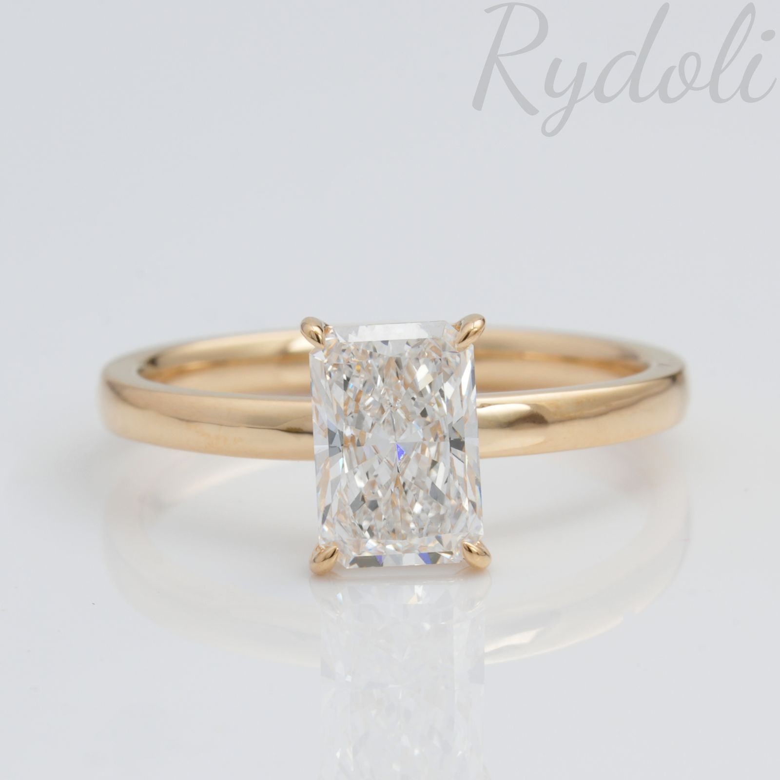 K18 1.05ct ダイヤリング ラディアントカット ラボグロウンダイヤモンド IGI鑑定書付き 誕生日記念日プレゼント 洗練さ 華やかで上品な輝き エレガント 高級感 指輪 上品 日常使い 重ね付け マストアイテム シンプル 18金製 大粒ダイヤリング
