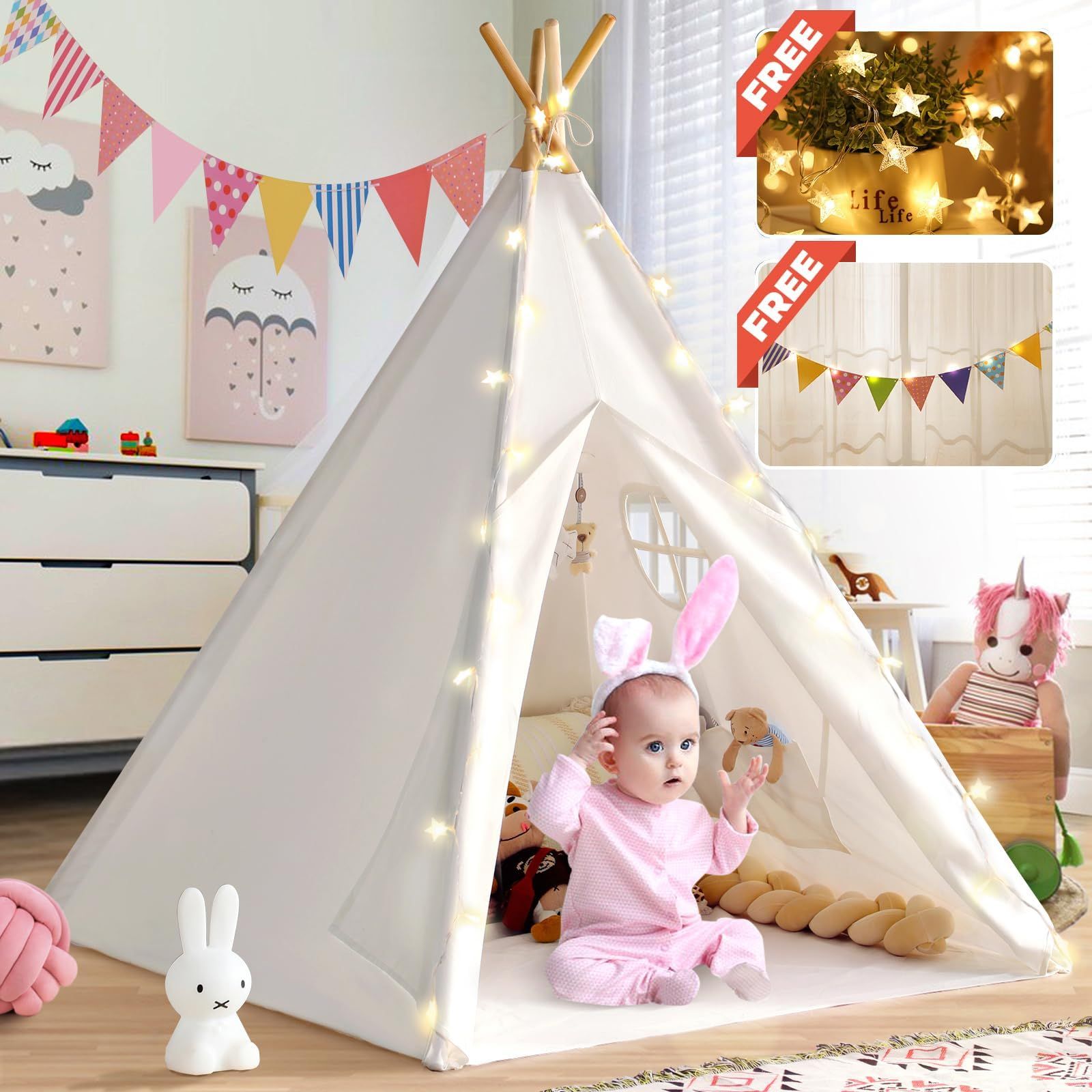 キッズテント 子供テント 室内テント TEEPEE ティピーテント 子供用テント 秘密基地 高通気性 ミニテント こども用 おしゃれ 女の子 男の子 北欧 折りたたみ プレイハウス テントハウス プレイテント キッズハウス おもちゃ ギフト クリスマス プレゼ