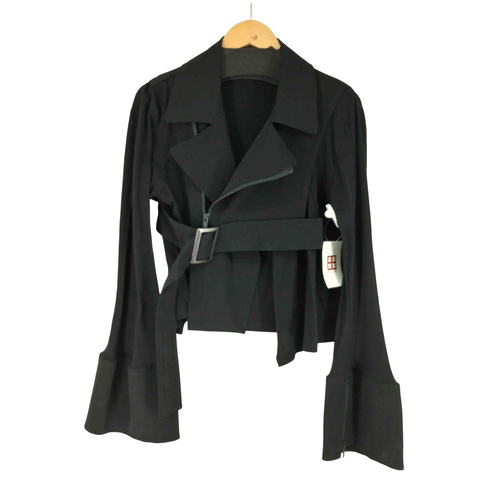ヨウジヤマモト Yohji Yamamoto collection ベルテッドデザイン クロップド ライダースジャケット レディース JPN:1