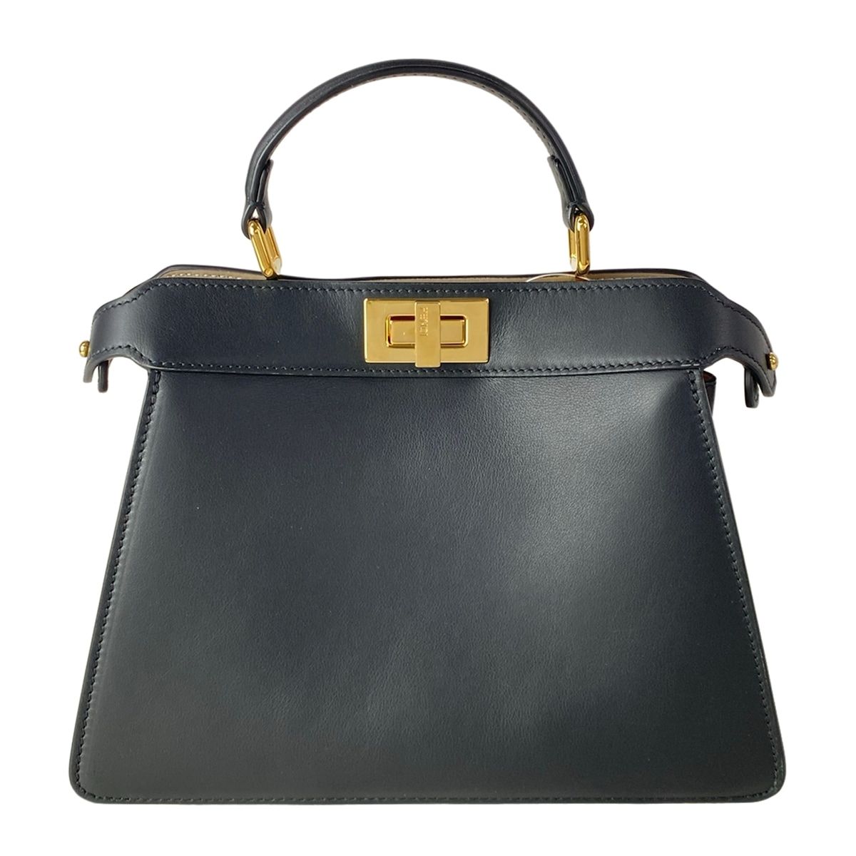 FENDI(フェンディ) ハンドバッグ美品 ピーカブーアイシーユースモール 8BN327 AFL0 F1E8A 黒 内側バイカラー レザー
