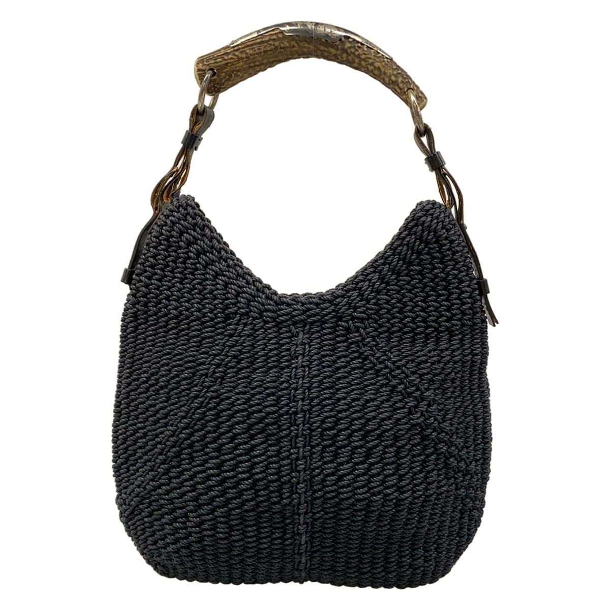 YvesSaintLaurent rivegauche (YSL)(イヴサンローランリヴゴーシュ) ショルダーバッグ モンバサ 108530 ダークネイビー×黒 レザー