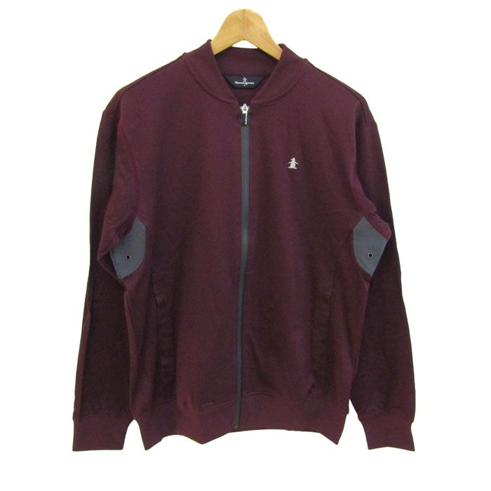 マンシングウェア ブルゾン ジャケット アウター ジップアップ ゴルフウエア メンズ Lサイズ エンジ Munsing wear 【中古】