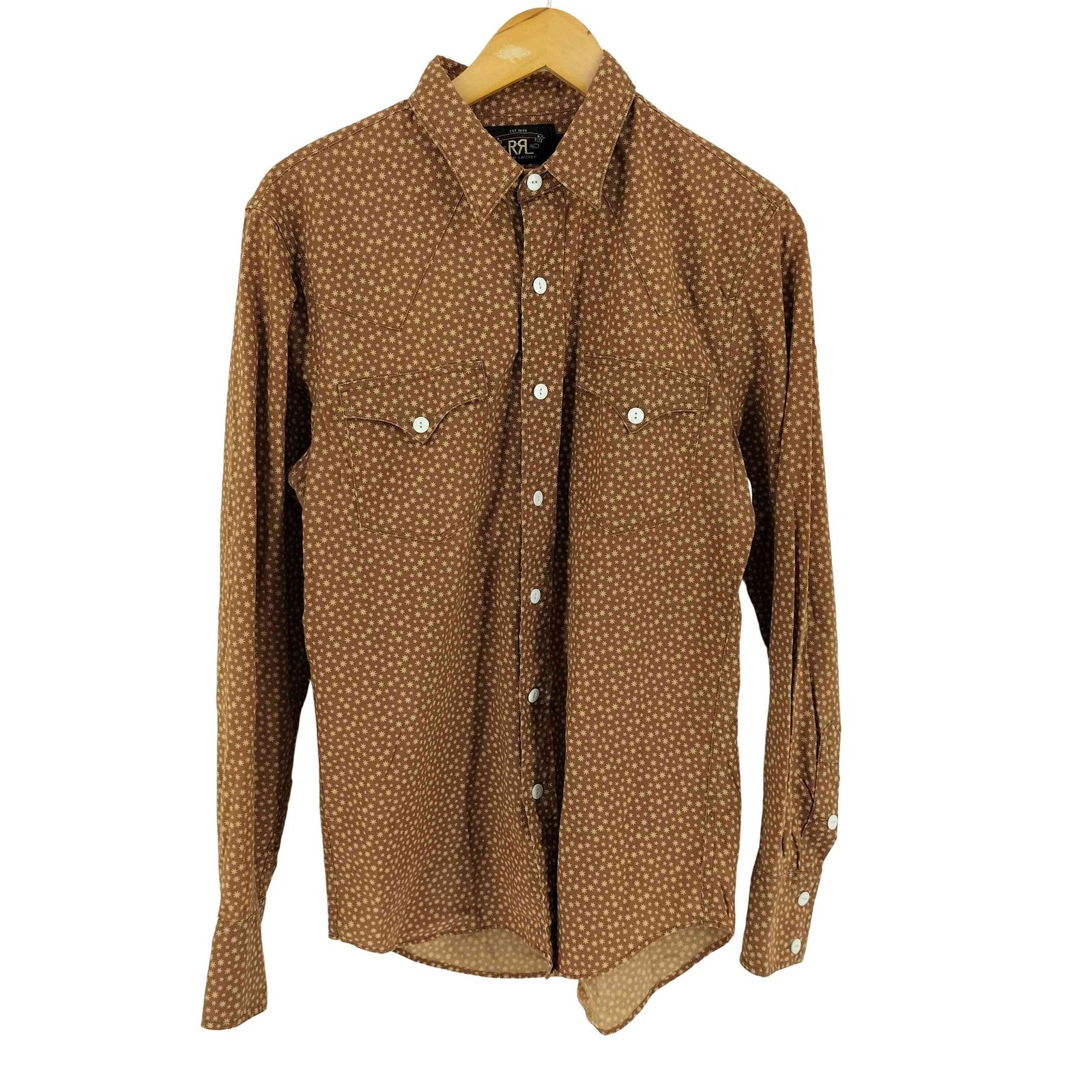 ダブルアールエルラルフローレン RRL RALPH LAUREN 総柄 ネコ目ボタン L/S ウエスタンシャツ メンズ M