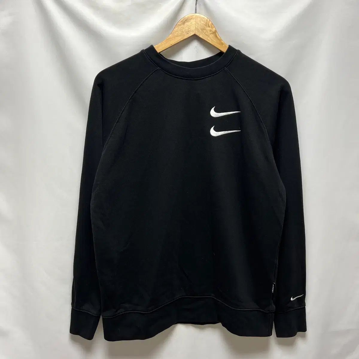 正規品/M NIKE ダブルスウッシュ ブラック スウェット トレーナー