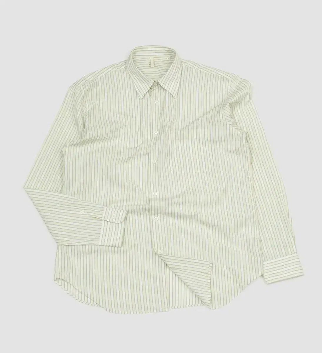 新品/M サンフラワー エイドリアン シャツ Green Stripe