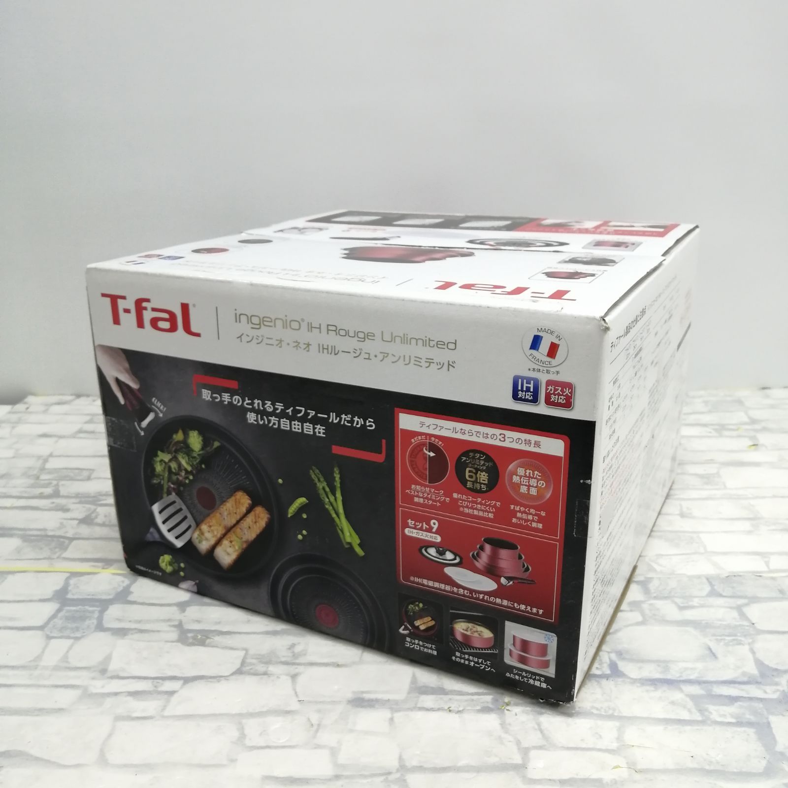 【新品】T-fal 鍋フライパンセット 9点 インジニオ・ネオ ルージュアンリミテッド L3839292 M2262-hk6xh
