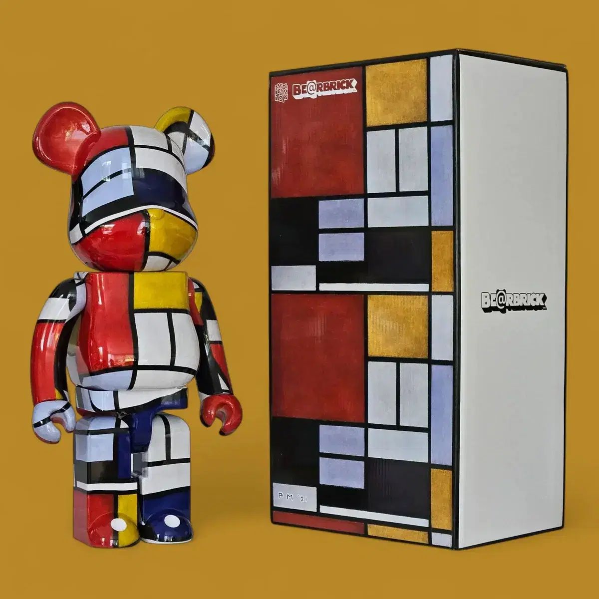 未開封) BE@RBRICK(ベアブリック) Mondrian 400%+100%
