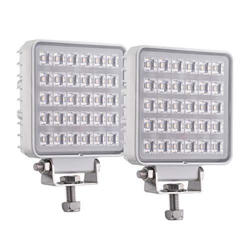 LED作業灯 広角 直径111mm 30W 3000ルーメン 6000K 角型 補助灯 デッキライト バイク トラック トラクター 船舶 ボード トレーナー に適用 高出力低電流 白色ボディー DC12V 24V兼用 2個セット Raycha a1f3fac3