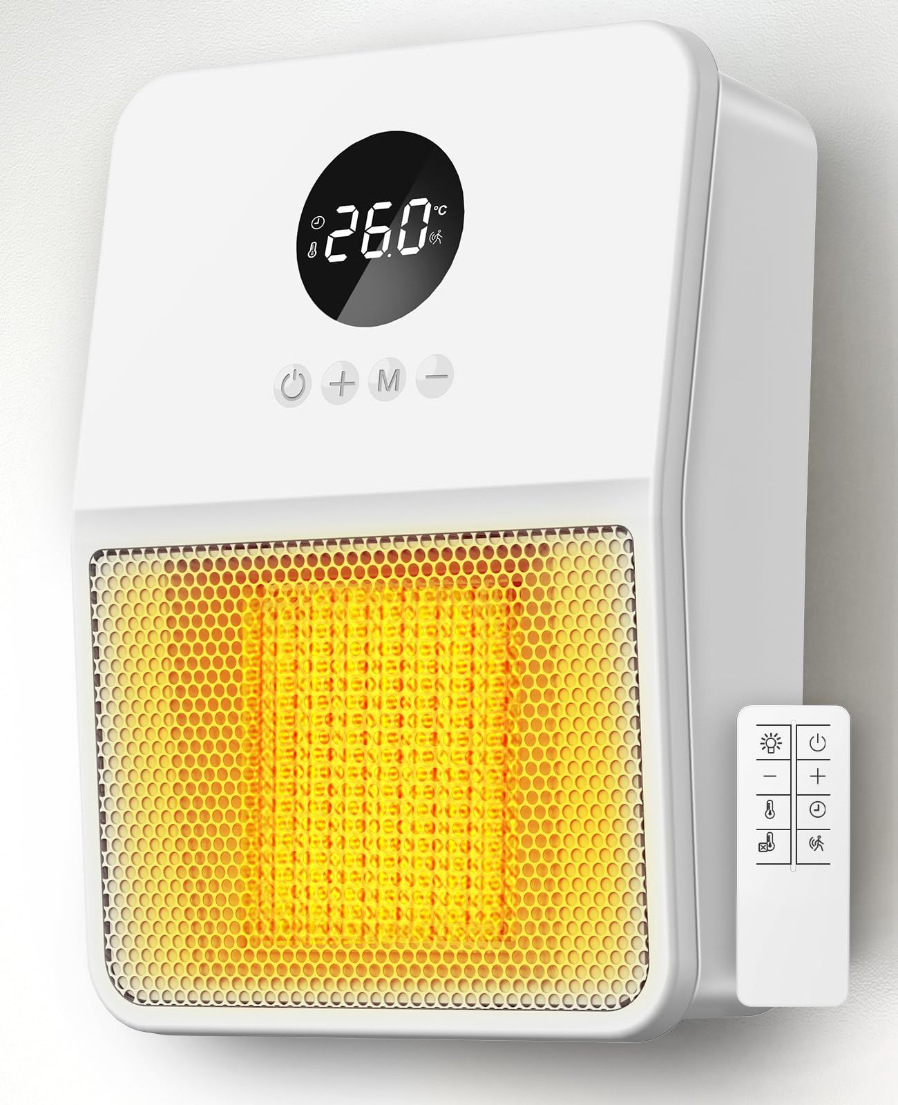 ☆新品☆ヒーター 壁掛け 人感センサー付き セラミックヒーター 【ヒートショック対策・2秒速暖・3way使用】 暖房器具 大風量 電気ストーブ ファンヒーター 3段階調整 800W/1200W ディスプレイ表示 切り忘れ防止 二重過熱保護 メ 3602d89c