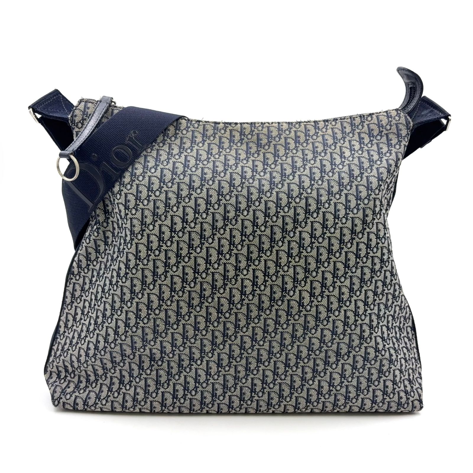 【新着】Christian Dior トロッター柄 キャンバス ネイビー ショルダーバッグ シルバー 39,650円