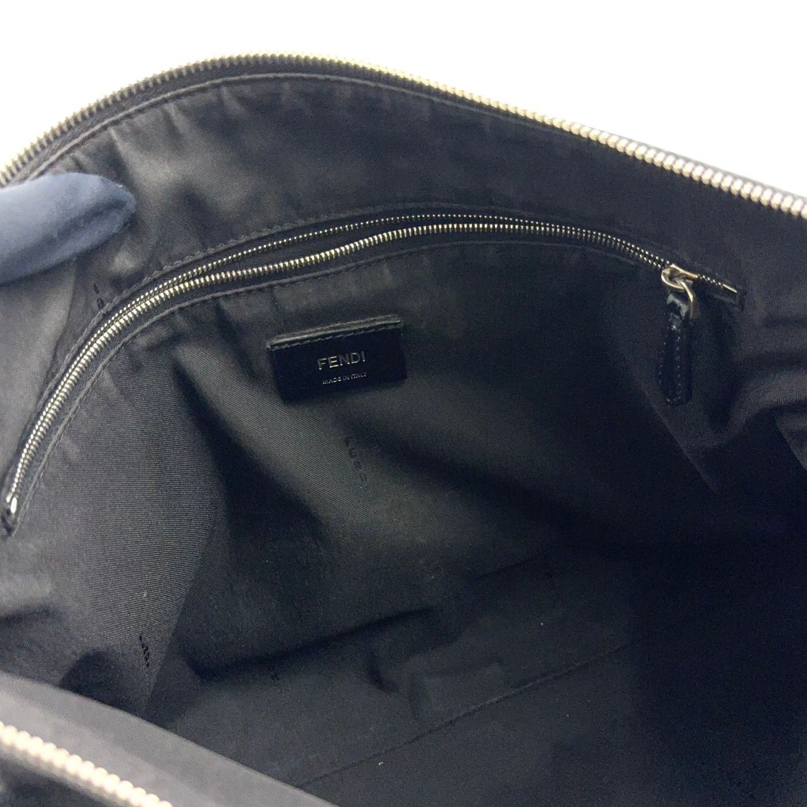 FENDI モンスターバグズ レザー イエロー×ブラック ショルダーバッグ 