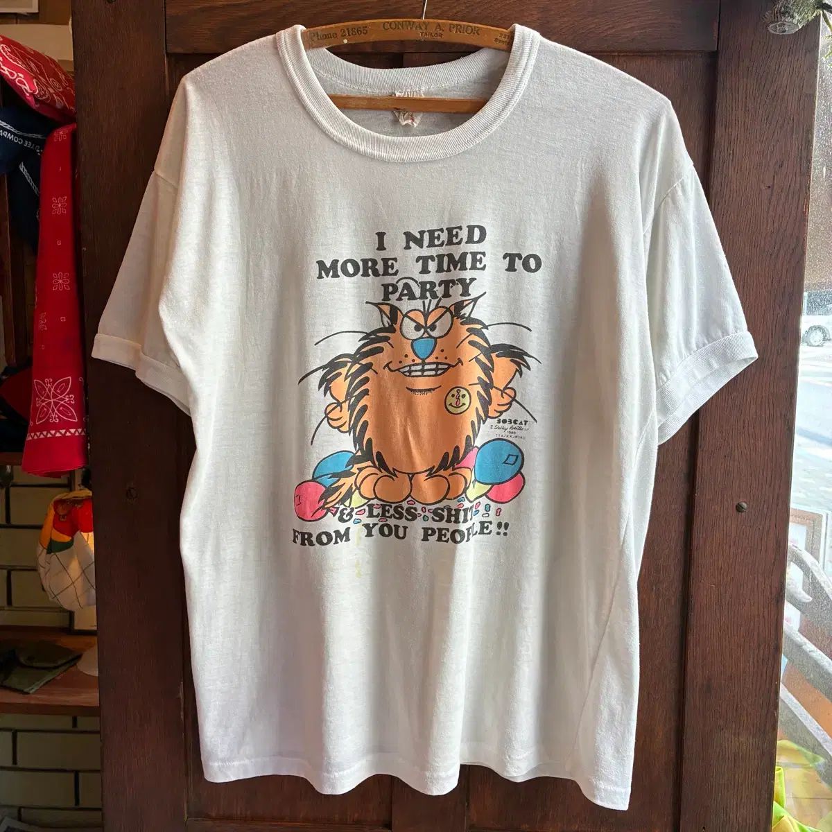 80s ヴィンテージ 猫 グラフィック Tシャツ