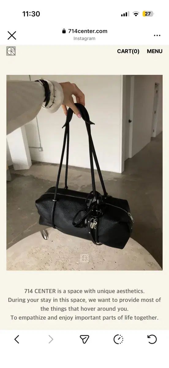 714CENTER 麻バッグ シルバー