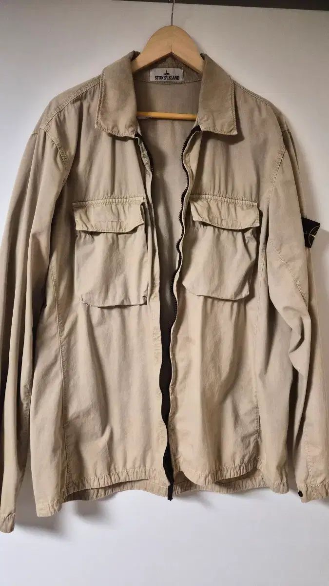 STONE ISLAND オーバーサイズシャツ 外ベン パッチ オールドエフェクト ジャケット (XXL サイズ