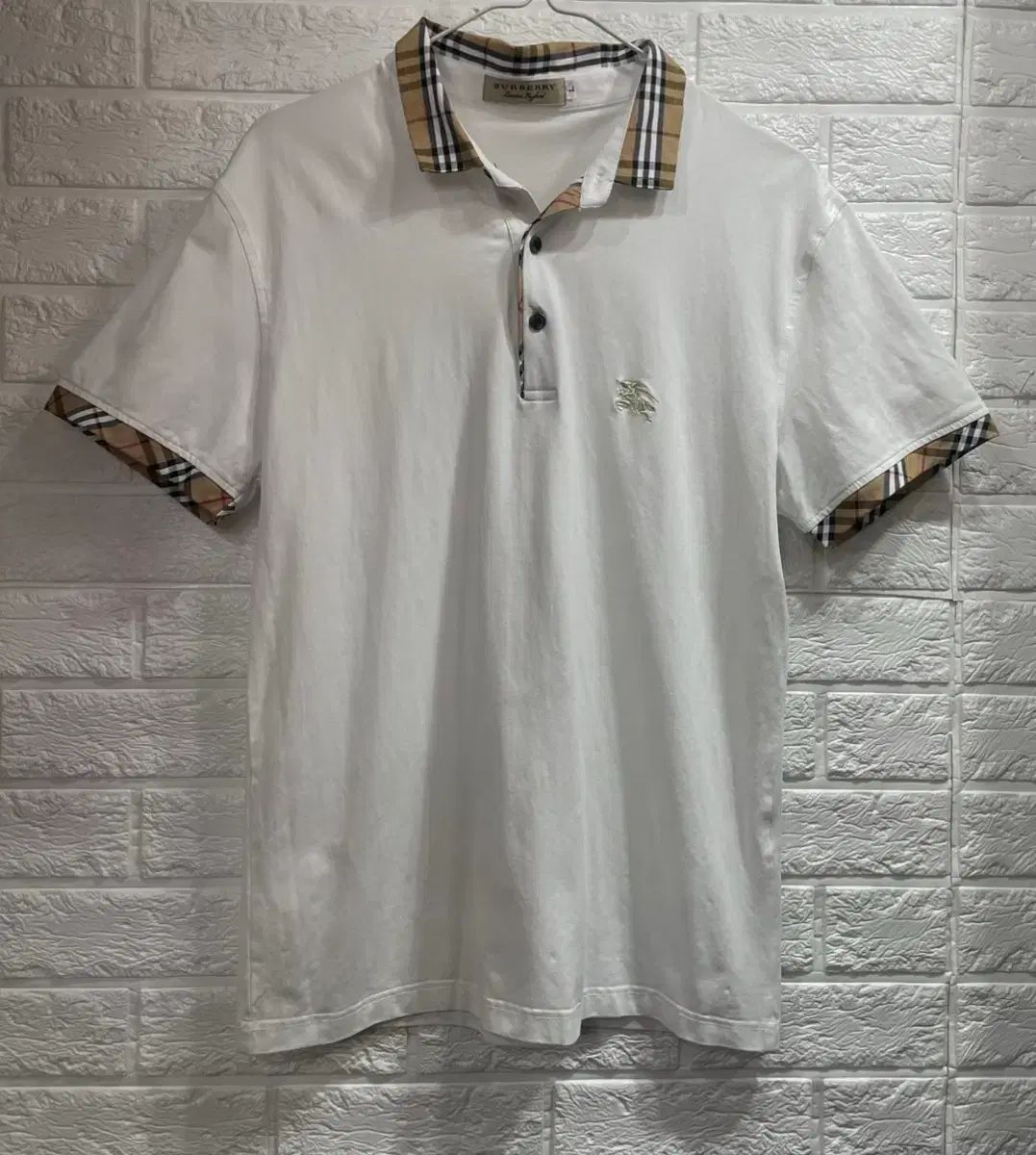 Burberry バーバリー チェックカラー 白 半袖 カラーTシャツ バーバリー ポロTシャツ
