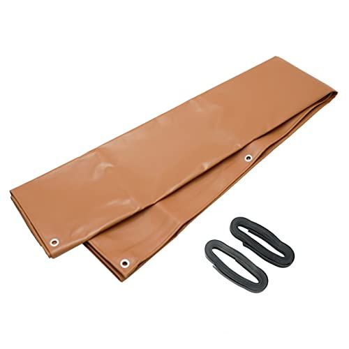 KIKAIYA トラックシート 1.9×2.1m 1号 ゴムバンド2本付き 軽トラック 平張り用 荷台カバー 荷台シート エステル帆布 完全防水 強度 ブラウン GOM-TS-2BRas