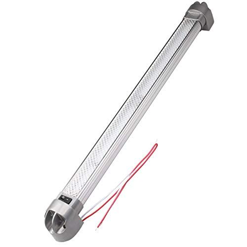 LEDルームライト 車内・室内照明 貨物灯 6000K白光 55CM 12W 1200ルーメン ON/OFF スイッチ付き 180°角度調整可 ハイエース 軽バン トラック キャンピングカー 船舶のインテリアに 12V/24V兼用 (1本)as