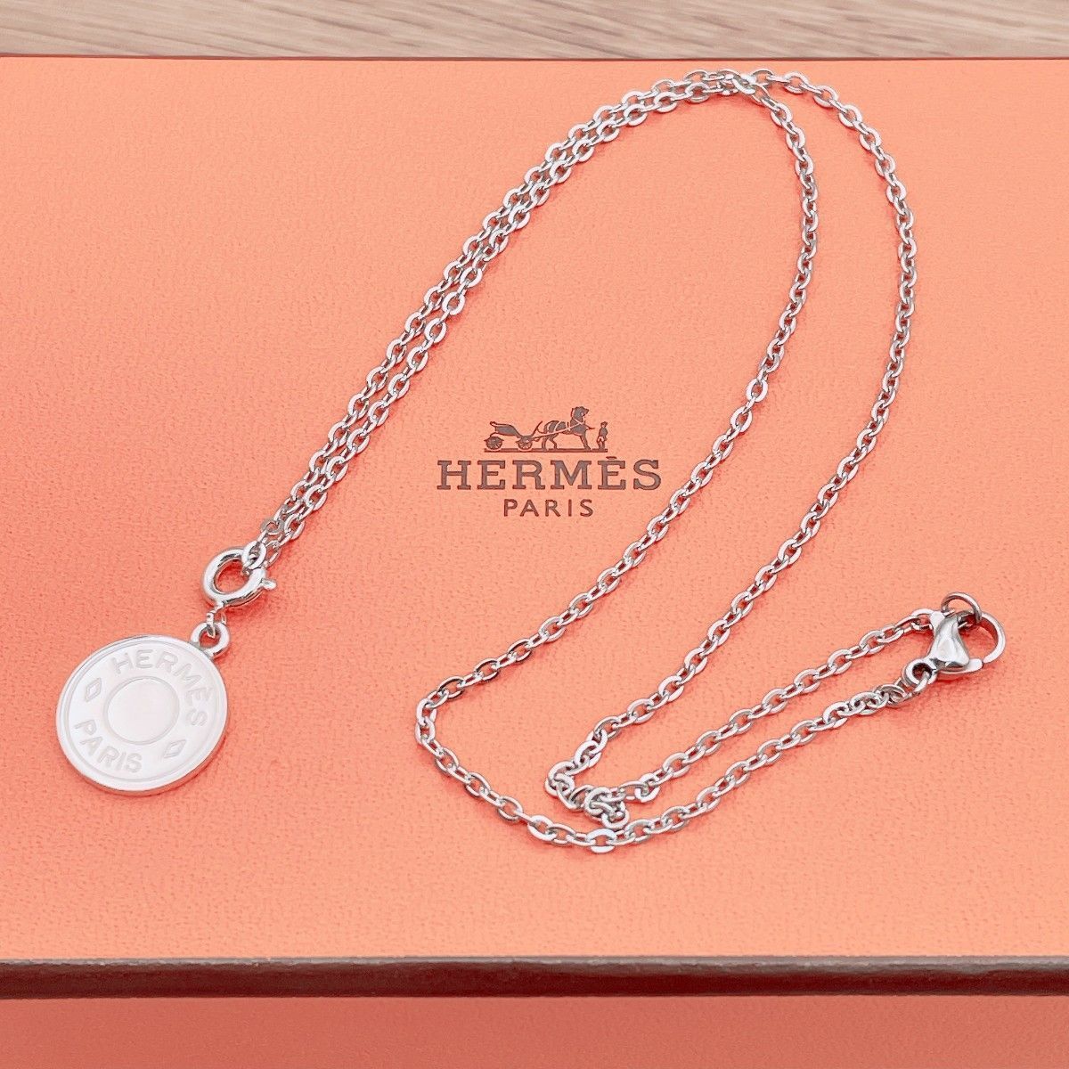 ◇エルメス◇新品仕上済 HERMES セリエ シルバー チャーム 小 ネックレス ペンダント ブランド 4.54g