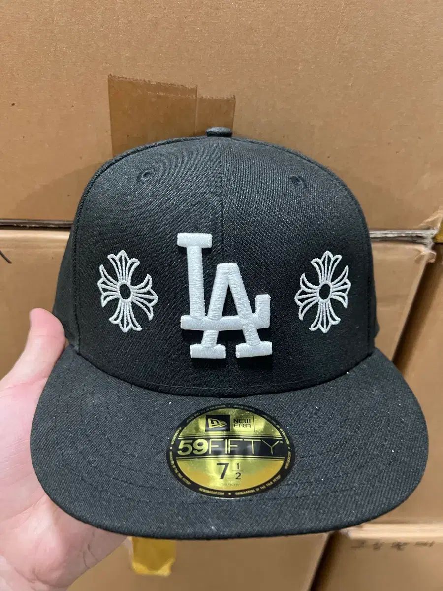 NEW ERA LA クロムハーツ ブラック ベースボールキャップ 7 1/2