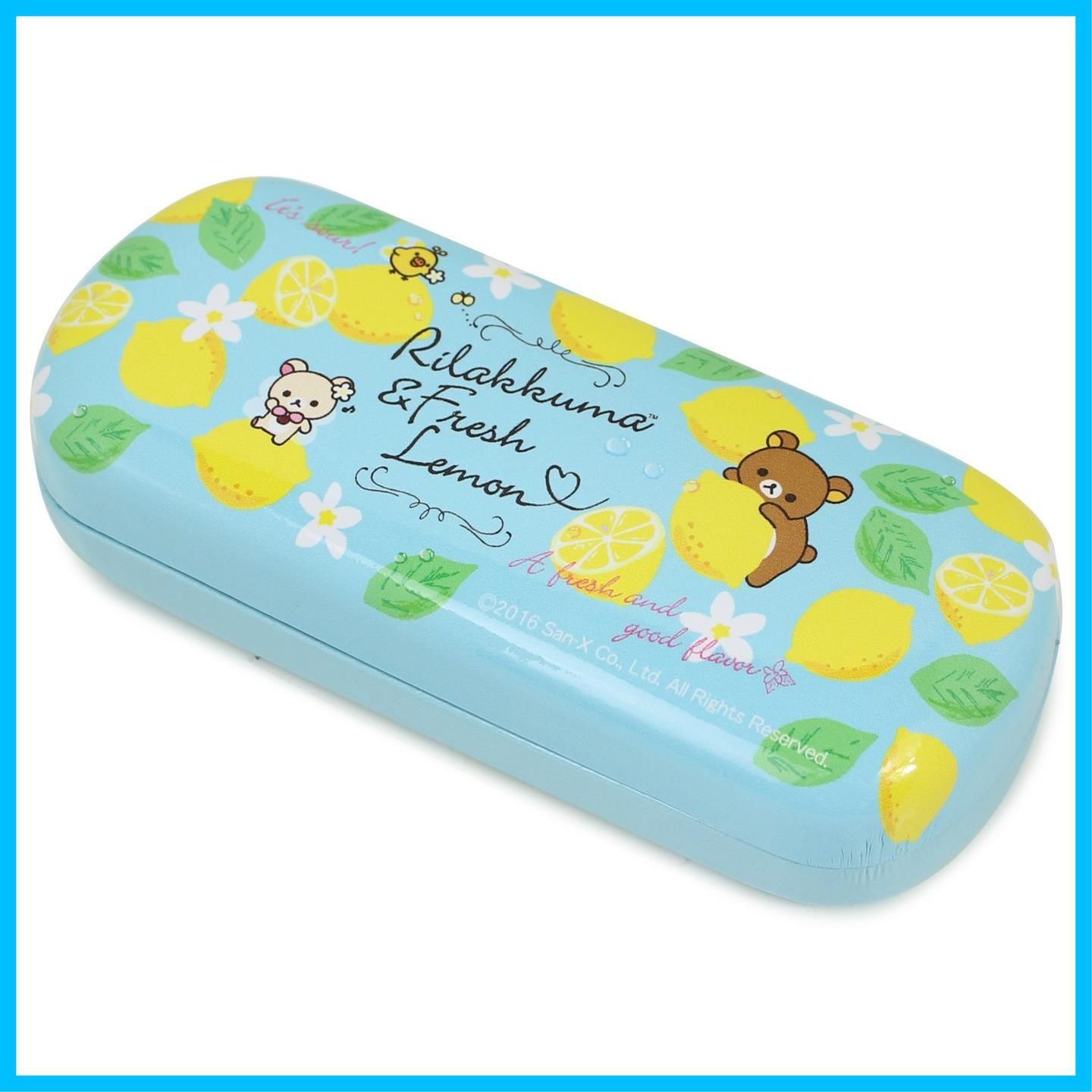 【人気商品】ハード マグネット式 フレッシュレモン リラックマ 青 メガネケース パール(Pearl)