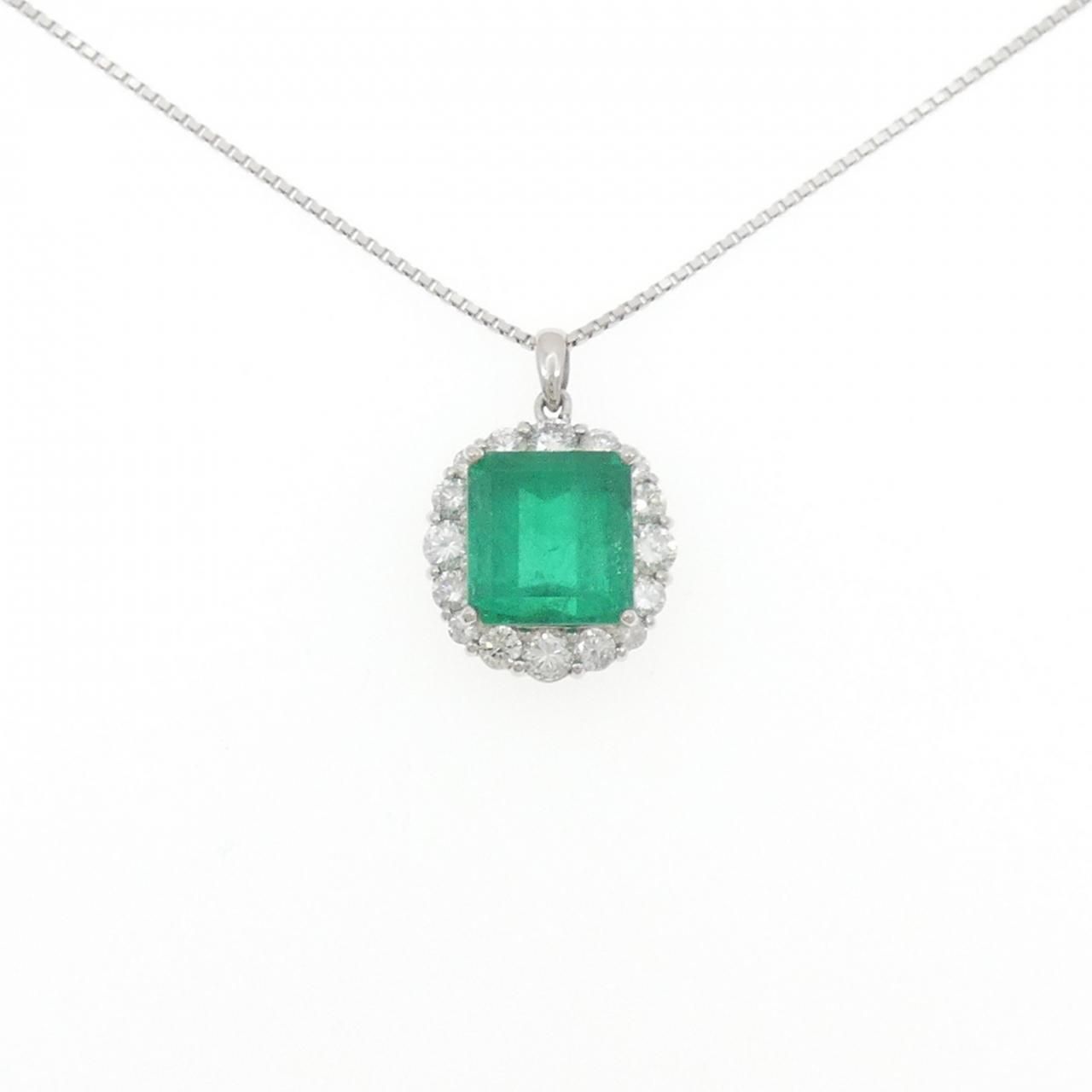 PT900/PT850 エメラルド ネックレス 6.14CT