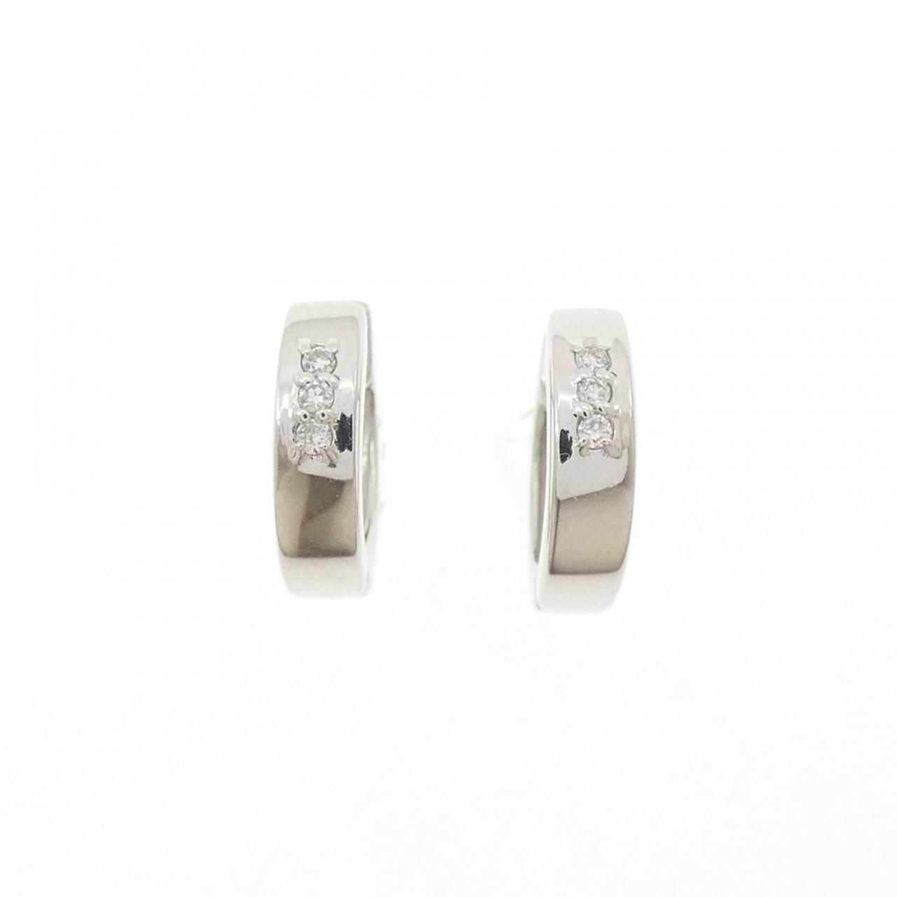 K18WG ダイヤモンド ピアス 0.04CT