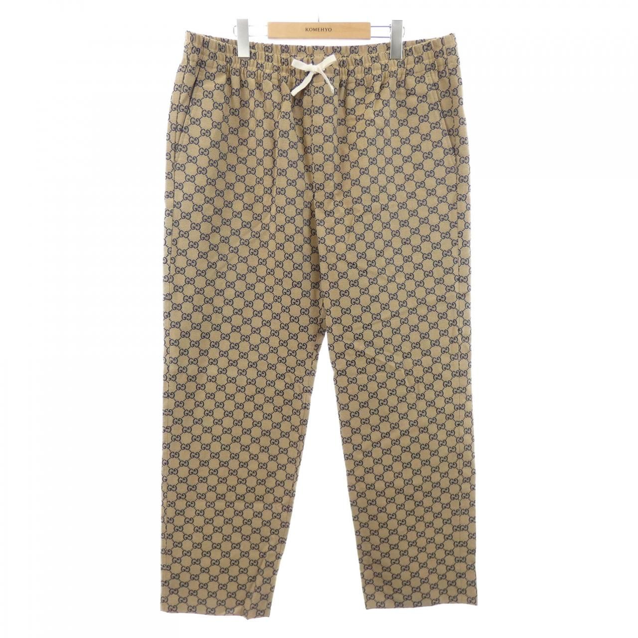 グッチ GUCCI レザーインターロッキングG付きGGキャンバスパンツ 658090 Z8AOV パンツ