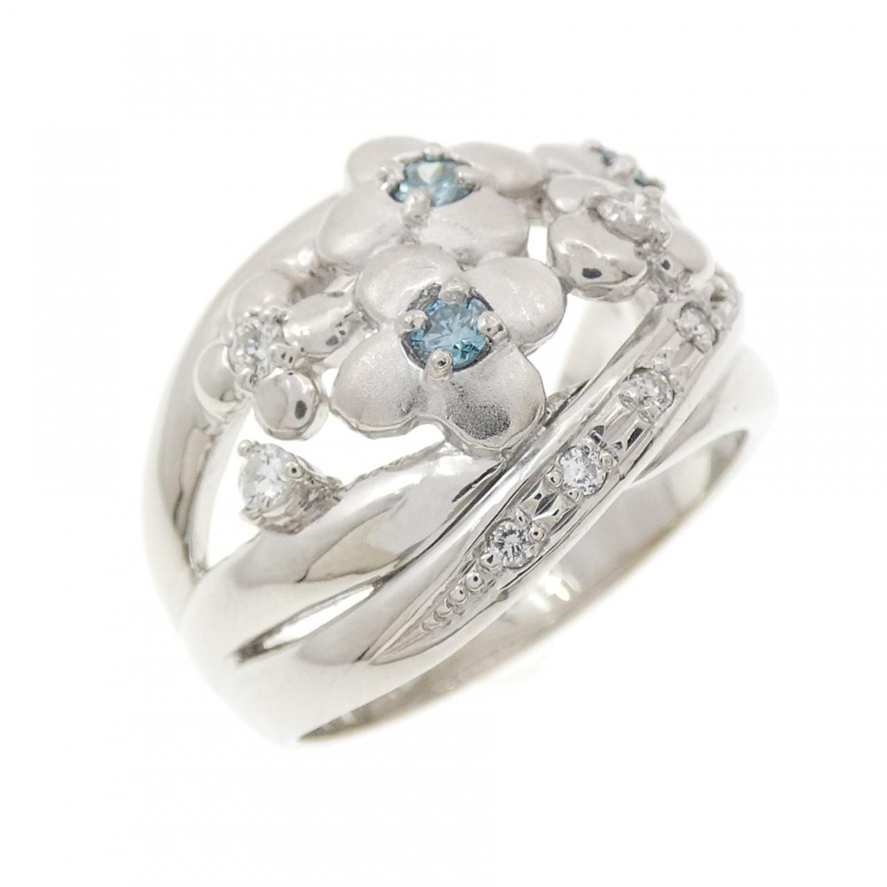 PT900 フラワー ダイヤモンド リング 0.27CT