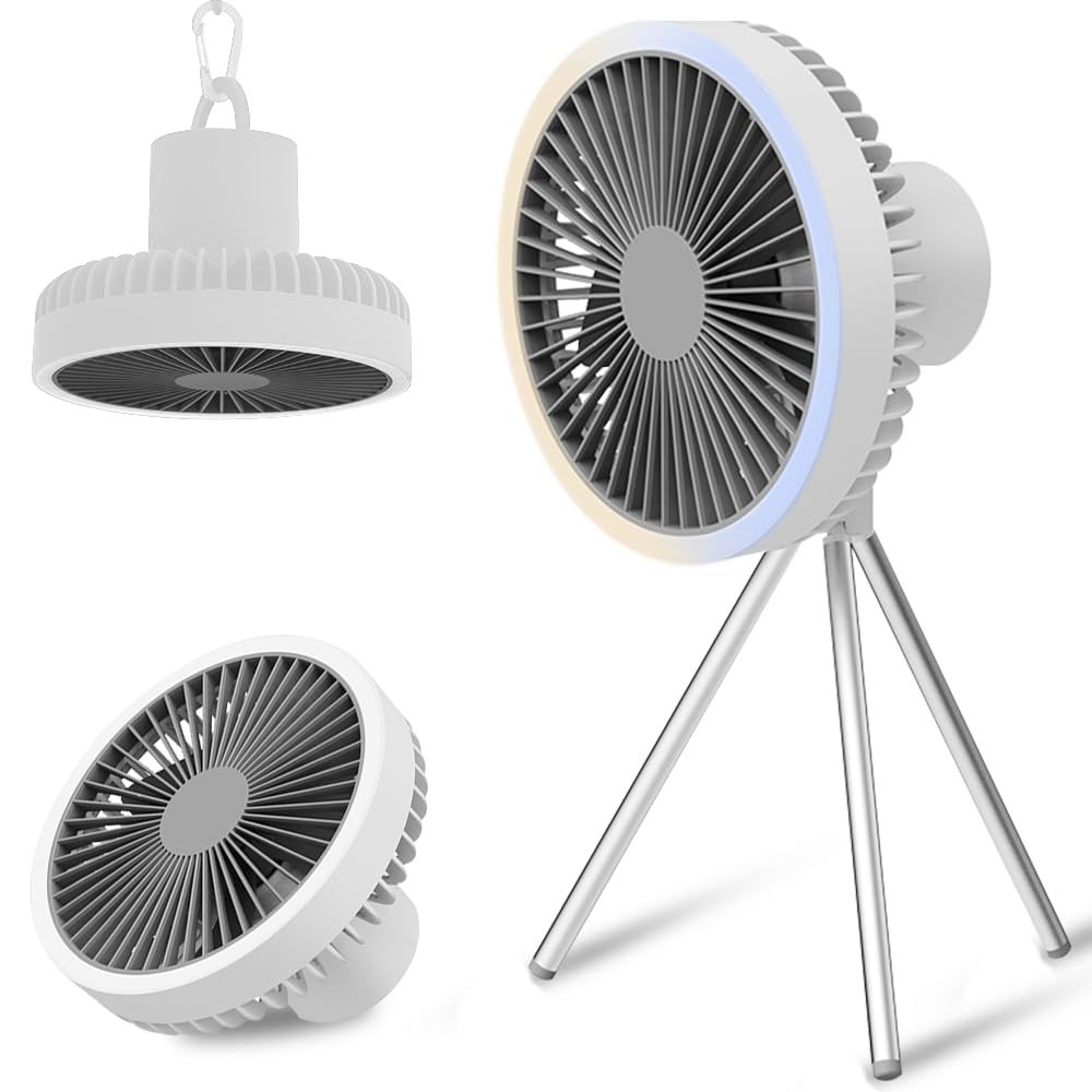 【新品】卓上扇風機 小型 キャンプ 扇風機 LEDライト 調光調色 風量3段階調節 大風量 10000mAhバッテリー 長時間連続使用 角度調整 タイマー機能 アウトドア 軽量 静音 dcモーター 多機能【卓上・吊り下げ・スタンド式】職場・自 ed3588d1