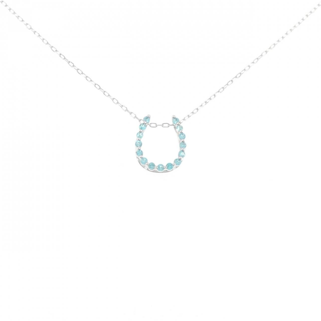 K18WG ホースシュー トルマリン ネックレス 0.11CT