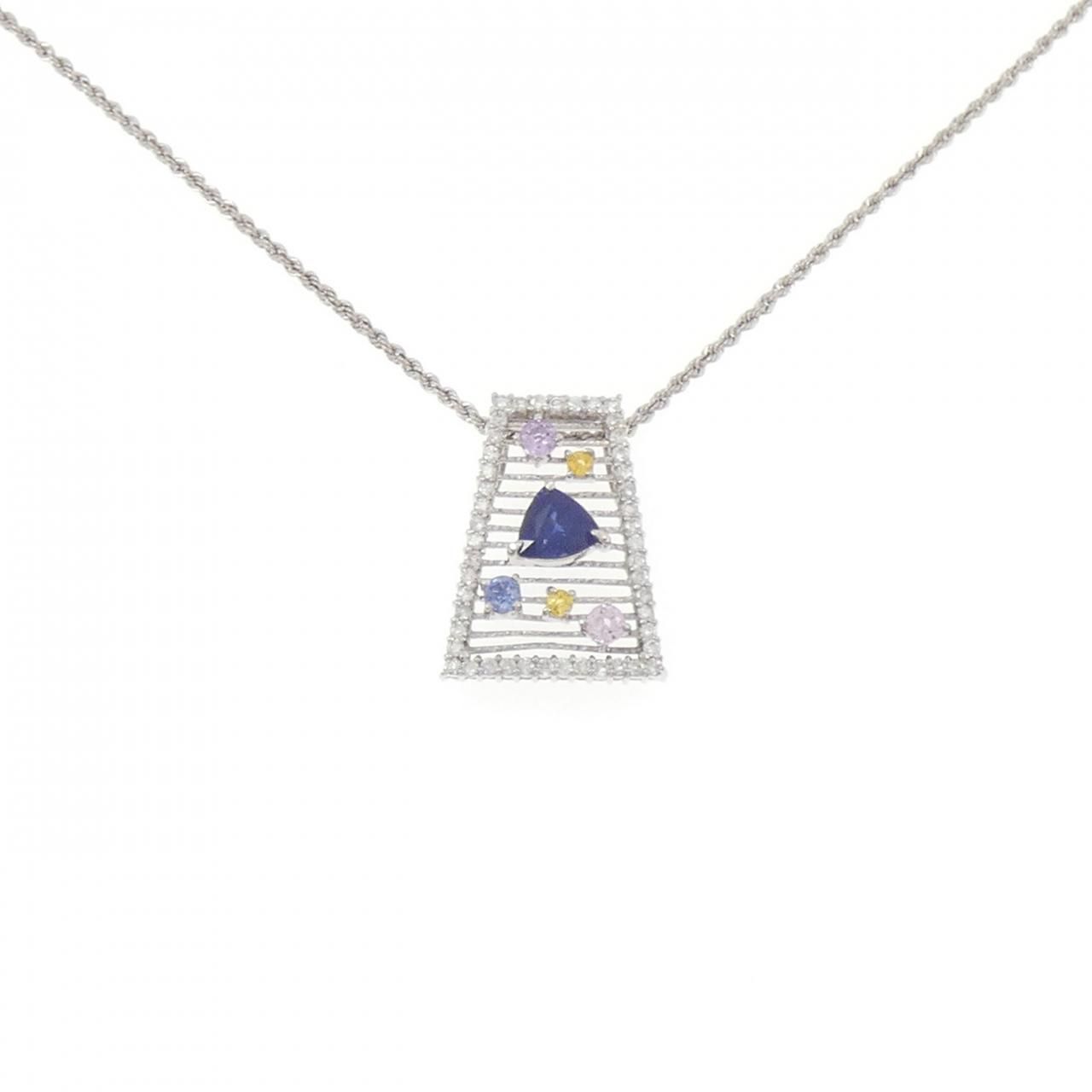 K18WG サファイヤ ネックレス 1.65CT