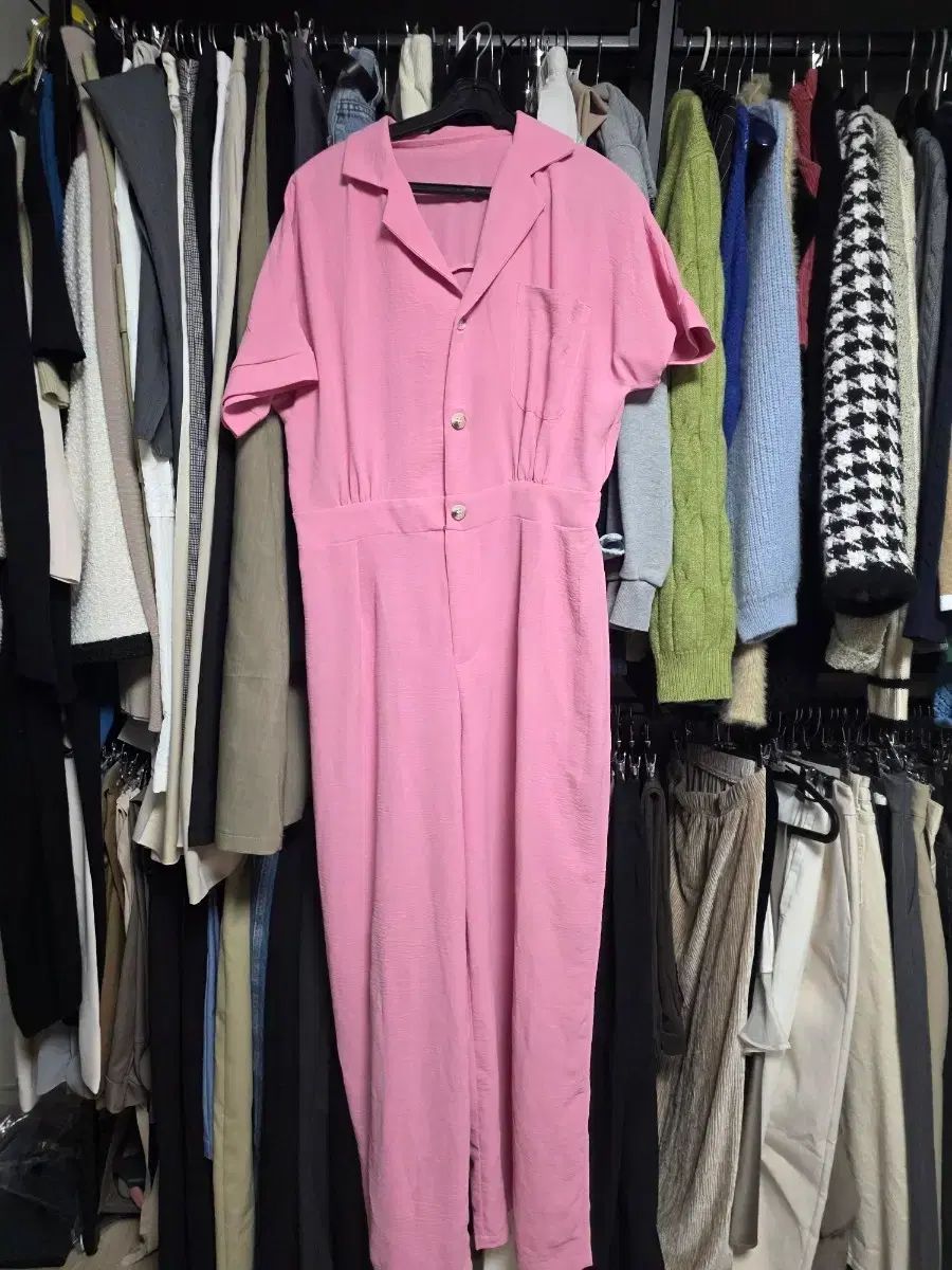 SHEIN ピンク ジャンパースーツ(オールインワン) 66-77 オススメ 新品 表記 ラージ