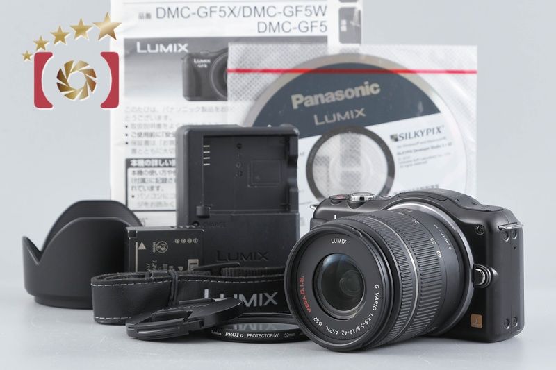 【中古】Panasonic パナソニック LUMIX DMC-GF5 エスプリブラック + G VARIO 14-42mm f/3.5-5.6 ASPH. MEGA O.I.S. H-FS014042 シャッター回数僅少