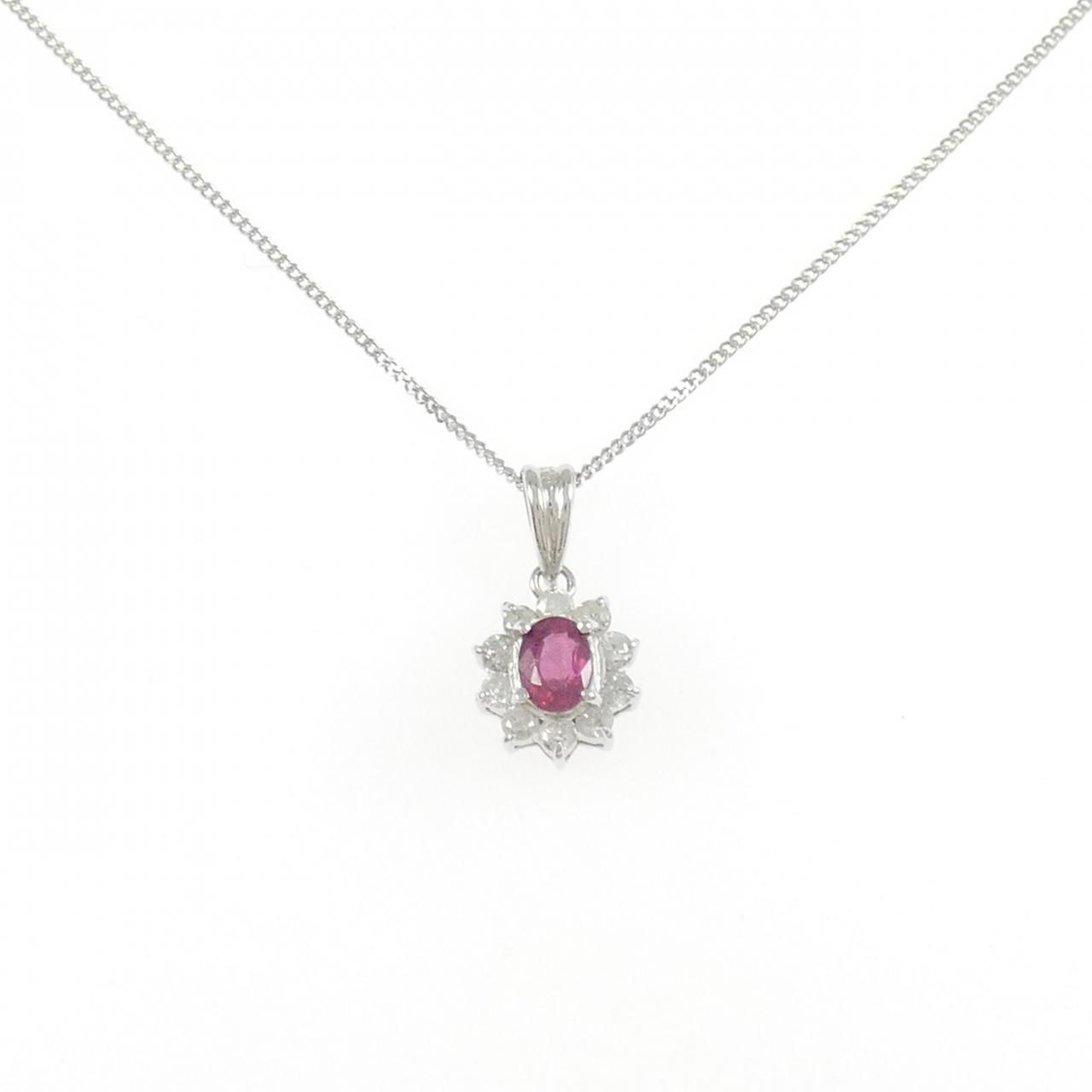 PT900/PT850 ルビー ネックレス 0.30CT - メルカリ