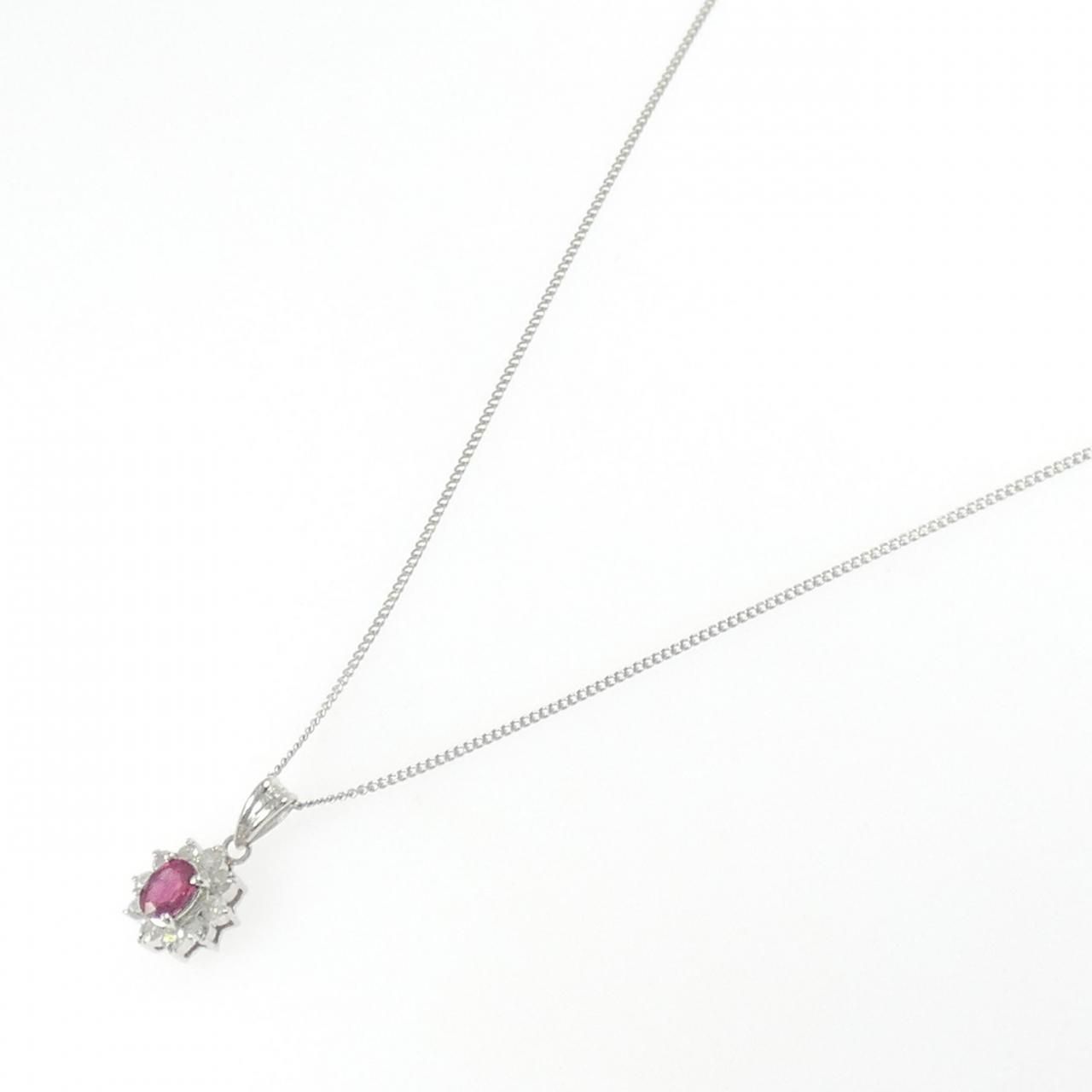 PT900/PT850 ルビー ネックレス 0.30CT - メルカリ