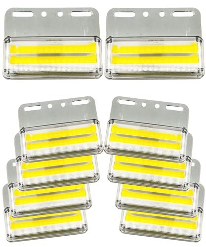 HTharros サイドマーカー 24v トラック用 led ダウンライト マーカー 高輝度 COB LED ランプ 車幅灯 車側灯 10個セット （アンバー）as