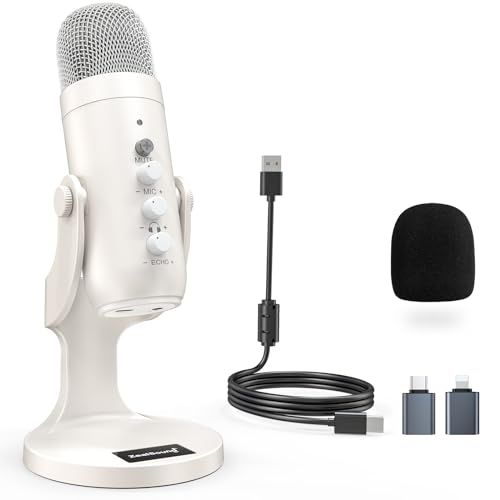 ☆新品☆ZealSound マイク コンデンサーマイク PCマイク 単一指向性 エコー機能付き 会議用 ゲーム 実況 タブレット *Phone *Pad用録音/YouTube用/生通信・ゲーム実況用/Skype/生放送 高感度 集音用 スタン aef8ce1e