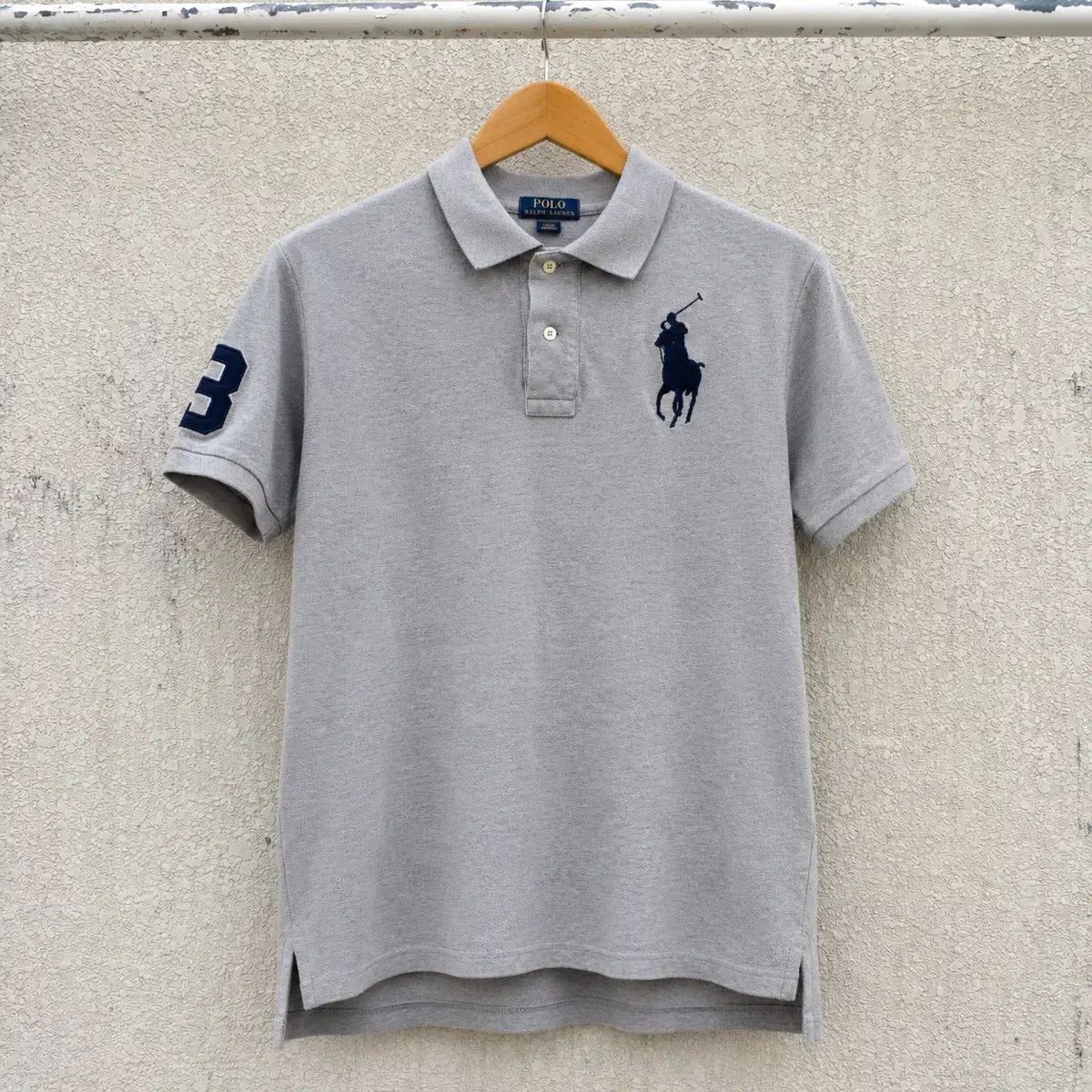 レディース S M)POLO RALPH LAUREN ポロラルフローレン チーフキーフ ビックポニー グレー 半袖 カラーTシャツ