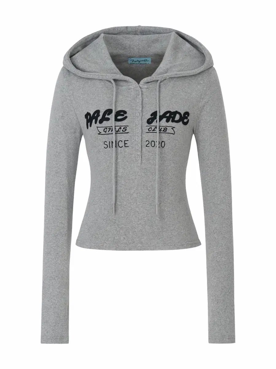 (新品) PALE JADE(ペイルジェイド) レトロ パッチ WHO フーディー チャコール S フーディーTシャツ