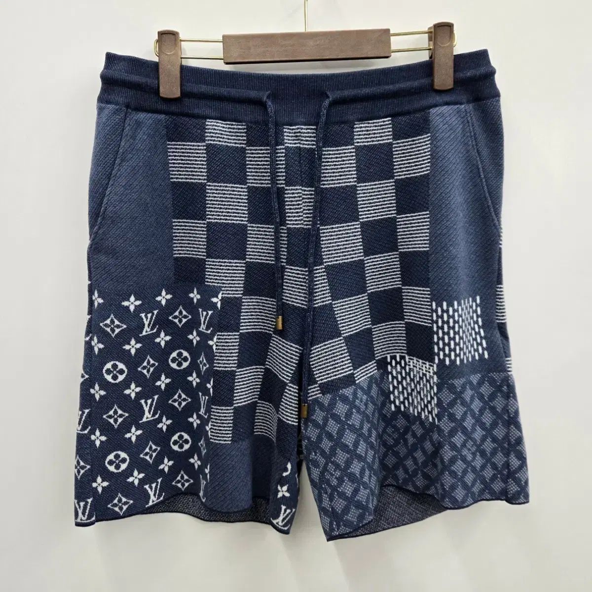 百貨店購入 ルイヴィトン LV モノグラム ウール ニット パンツ ハーフパンツ L