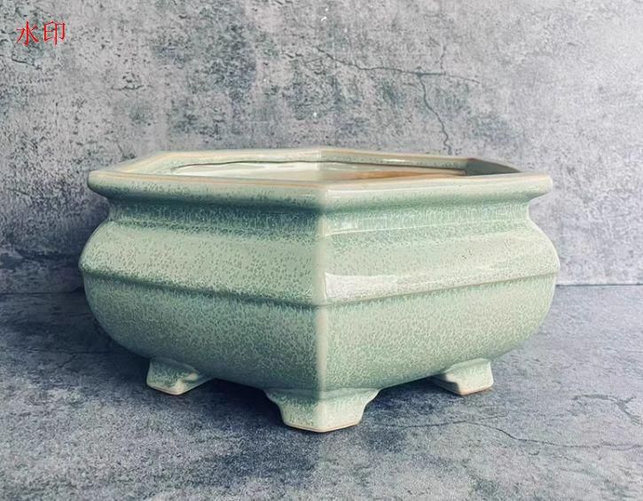 緑紋六角鉢 盆栽鉢 植木鉢 小品盆栽鉢 大品盆栽鉢 7,252円