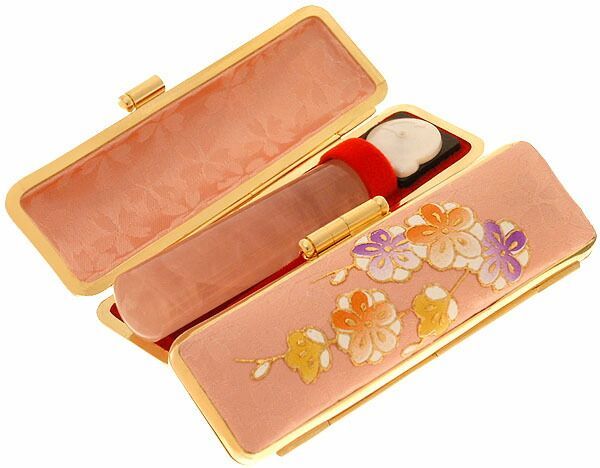 実印 女性 印鑑 はんこ セット ローズクォーツ 紅水晶 ケース付き 実印 18mm ピンク色 万葉 印鑑ケース セット 女性 朱肉付き 旧字 特殊文字 作成 OK プレゼント ギフト