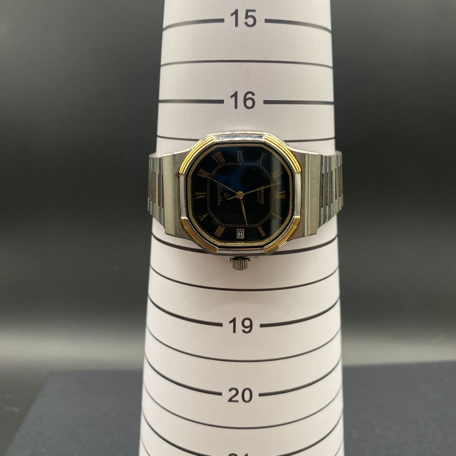 希少/稼働品】SEIKO SilverWave 腕時計 オクタゴン 黒文字盤 デイト