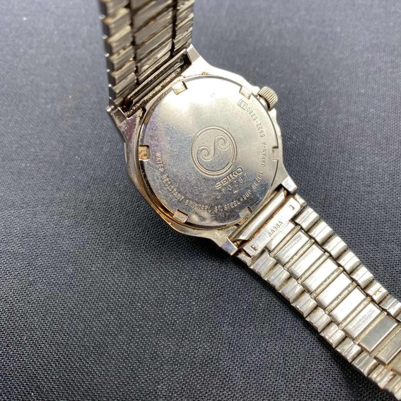 希少/稼働品】SEIKO SilverWave 腕時計 オクタゴン 黒文字盤 デイト