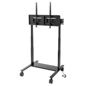 【新品・3営業日で発送】SANWASUPPLY サンワサプライ 60～100型対応高耐荷重電動上下昇降ディスプレイスタンド(CR-PL68BK)